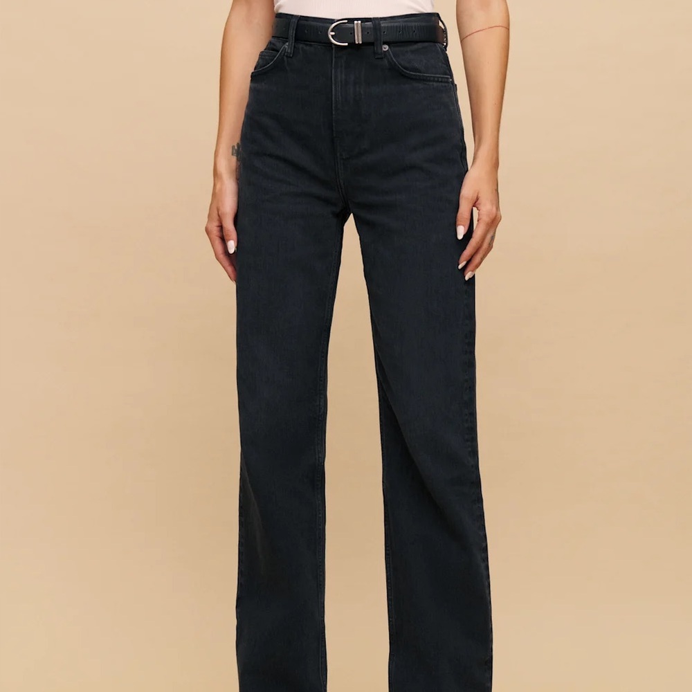Reformation Wilder High Rise Wide Leg Jeans – Vana (faded black)